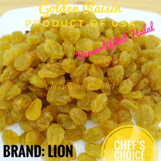

Golden Raisin 1 kg / Golden Raisin Fancy LION / Kismis Kuning USA
