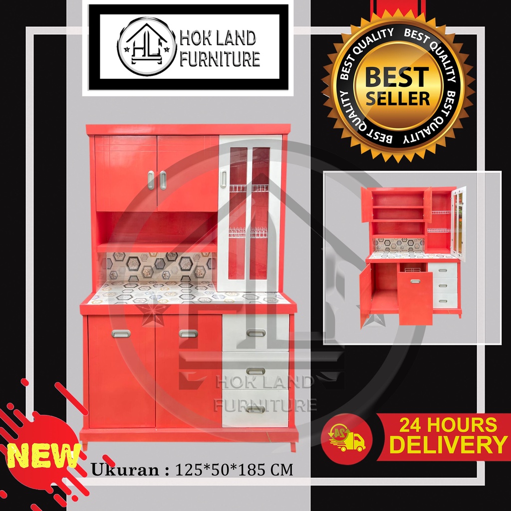 Lemari sayur 3 pintu lemari rak piring dapur minimalis / Lemari Sayur 3Pintu Kayu Multiplek / LS207