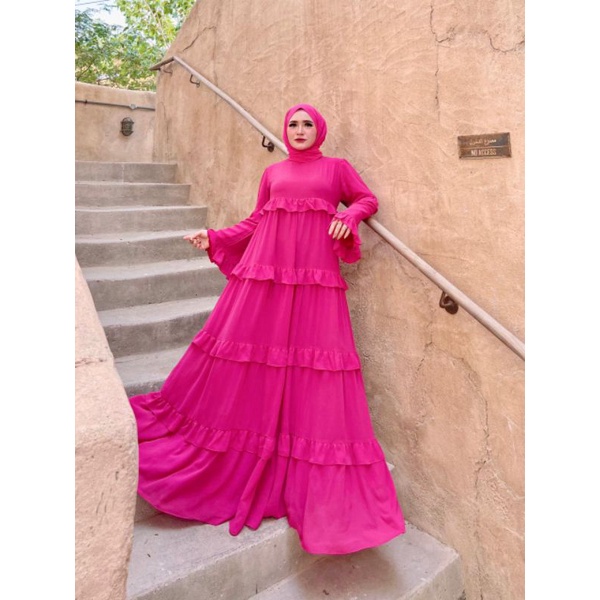 Gamis Tingkat Polos by. Shella Saukia