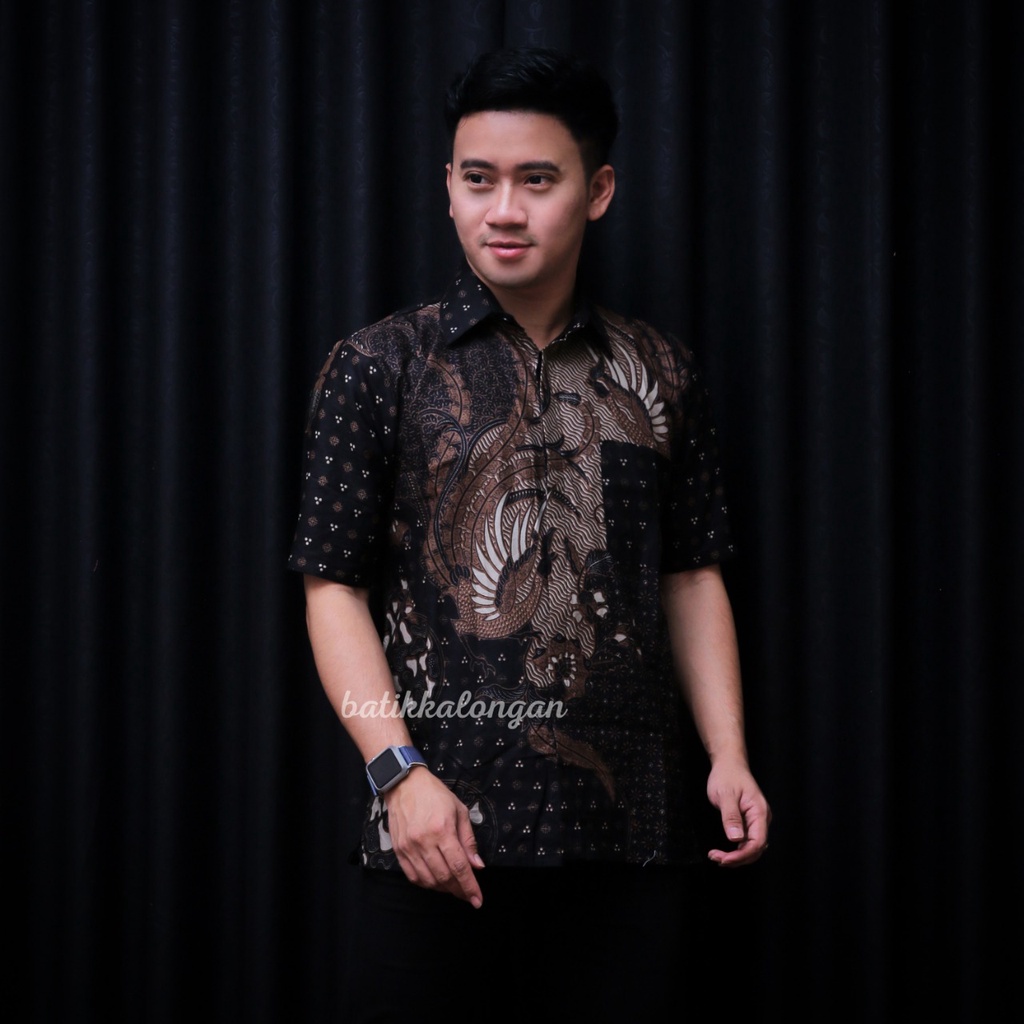 SIZE M L XL XXL XXXL BSWART Batik HRB026 Kenongo Hem Pendek Padi Pekalongan M L XL Batik Pria MURAH-7