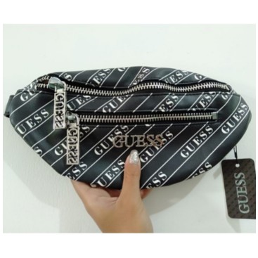 TAS WANITA GU3SS U.S.A /  WAISTBAG MOTIF DOUBLE ZIPPER #62661