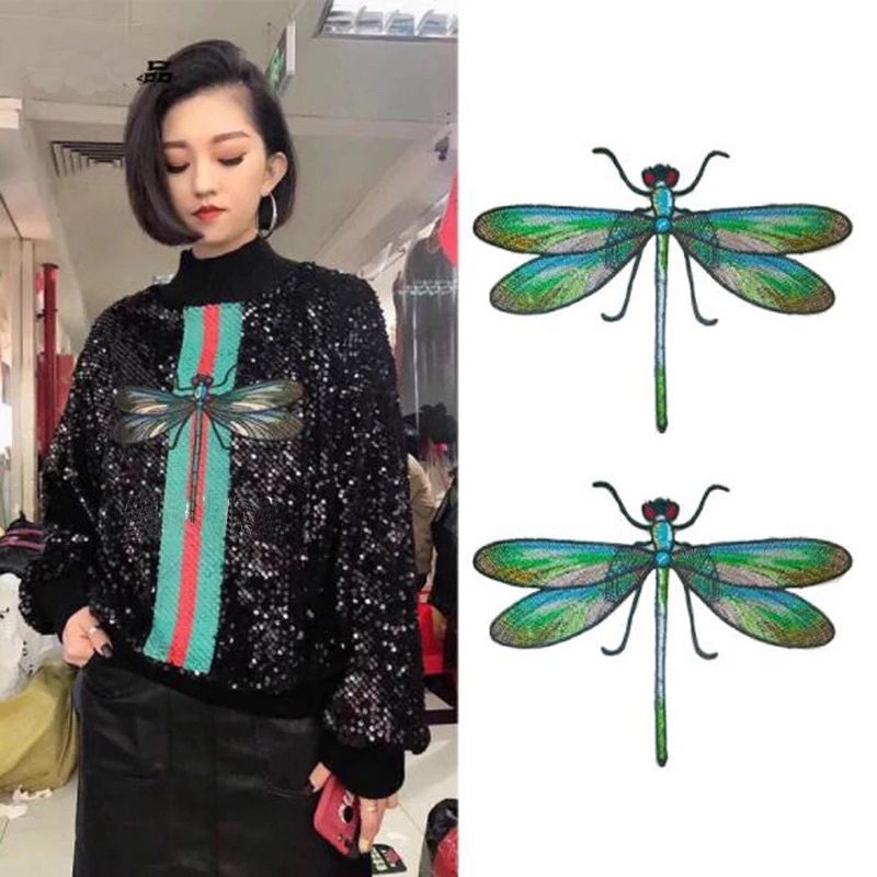 Big Dragonfly for Clothing Embroidery Patch Fabric DIY Applique Badges for Clothes