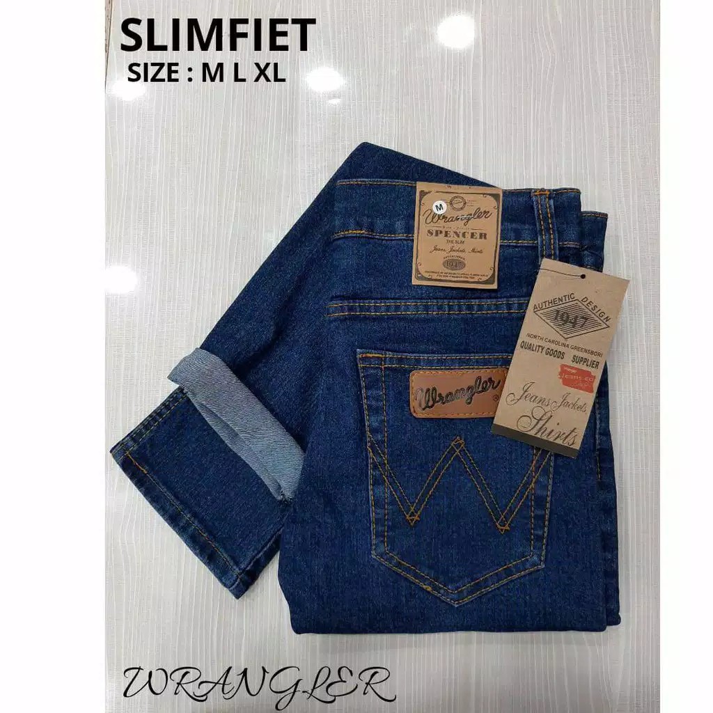Celana Panjang Jeans Cowok Wrangler Slimfit Man