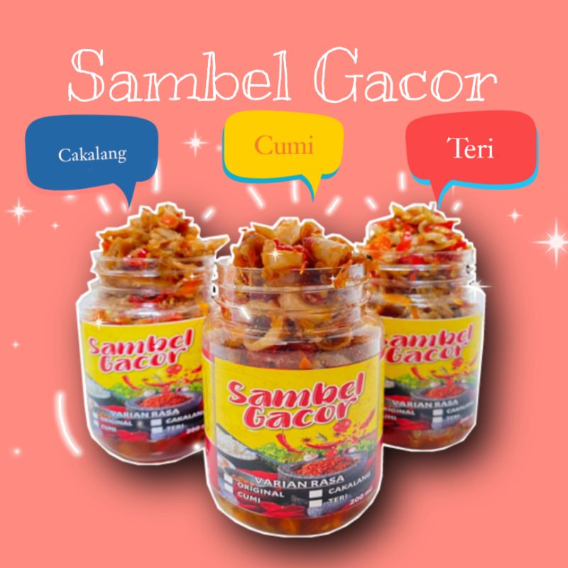 

Sambel Gacor Cumi, Cakalang, & Teri (200ml)
