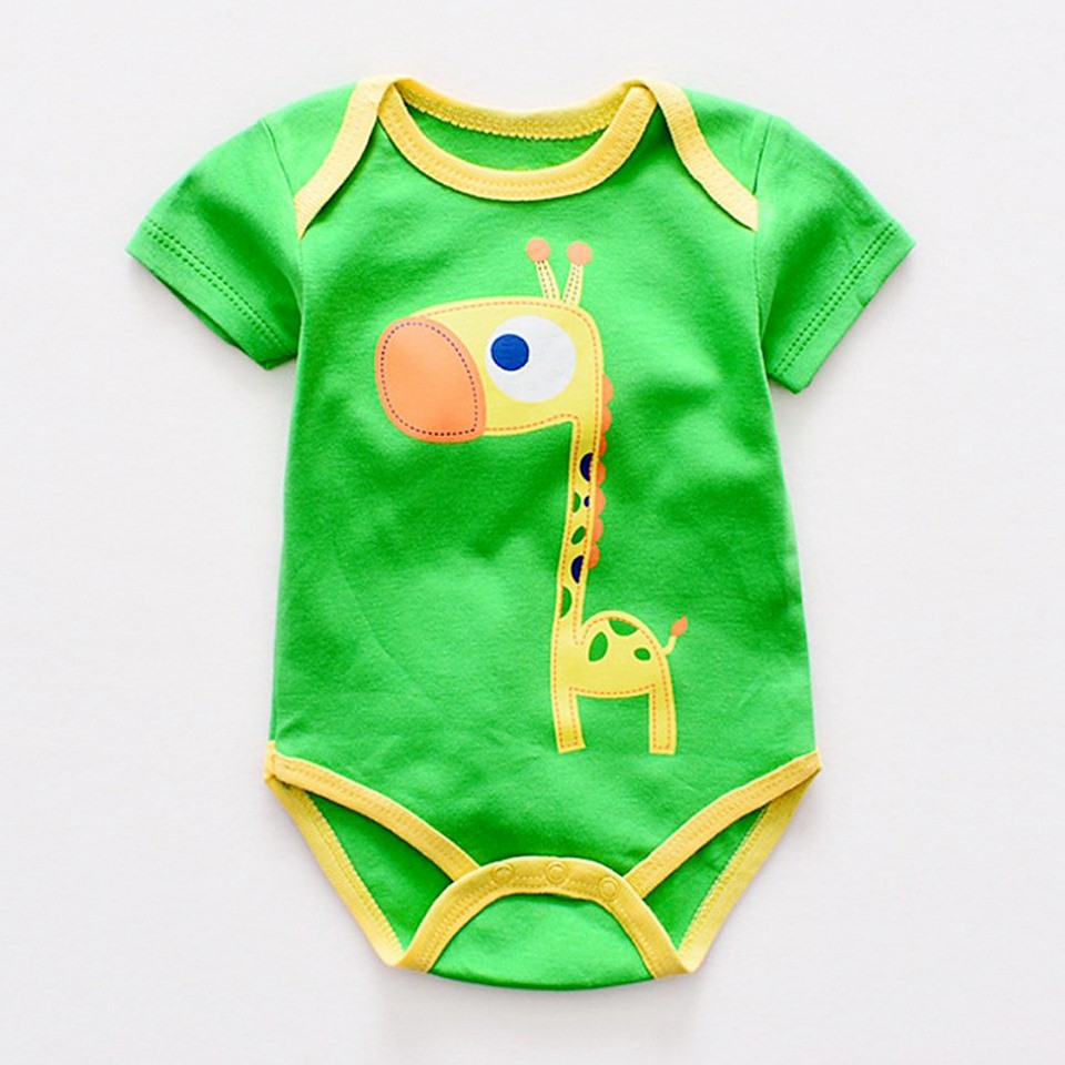 Romper Baby Giraffe Green