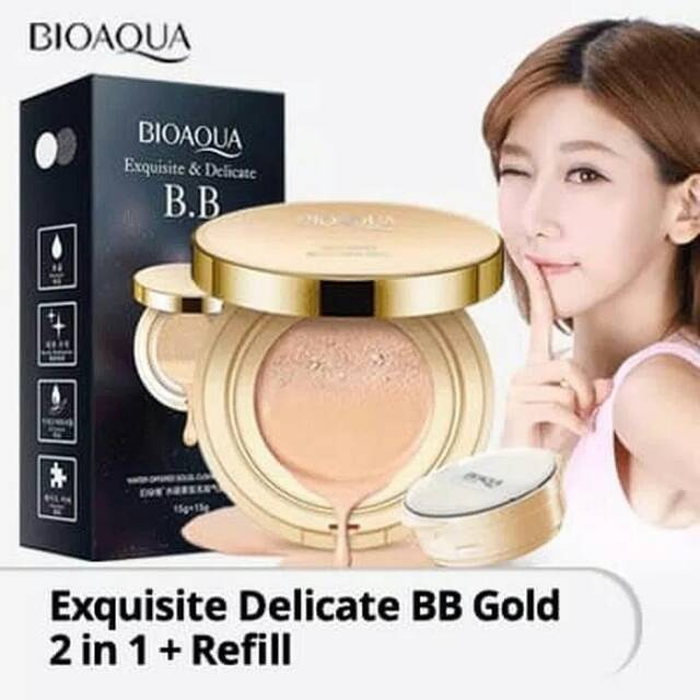 READY STOK#B01 BIOAQUA BB GOLD CUSHION 2 IN 1+FREE REFIL BB