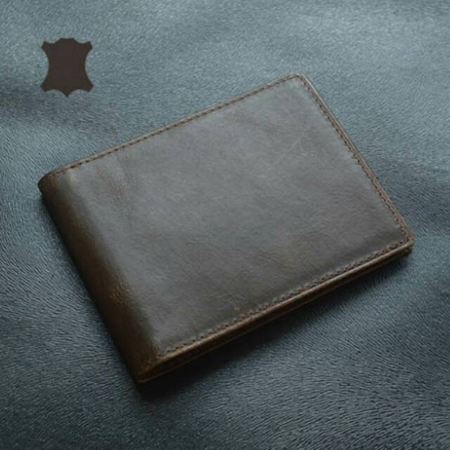 DOMPET PRIA KULIT ASLI 1000% TIPIS SIMPLE  GRATIS CUSTOM NAMA BERGARANSI (MOLAR)