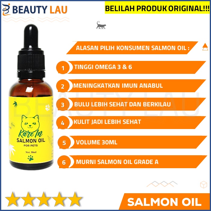 SALMON OIL KAREIN MINYAK IKAN SALMON UNTUK KUCING ANJING PREMIUM  FISH OIL SUPPLEMENT SUPLEMEN PERAWATAN KULIT BULU KUCING ANJING