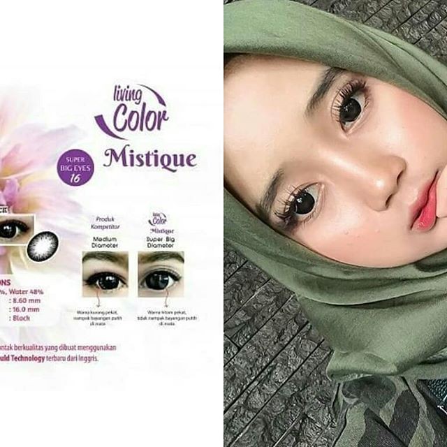 PAKET SOFTLENS MISTIQUE BIG EYES 16MM NORMAL + CAIRAN 60ML GRATIS TEMPAT SOFLEN