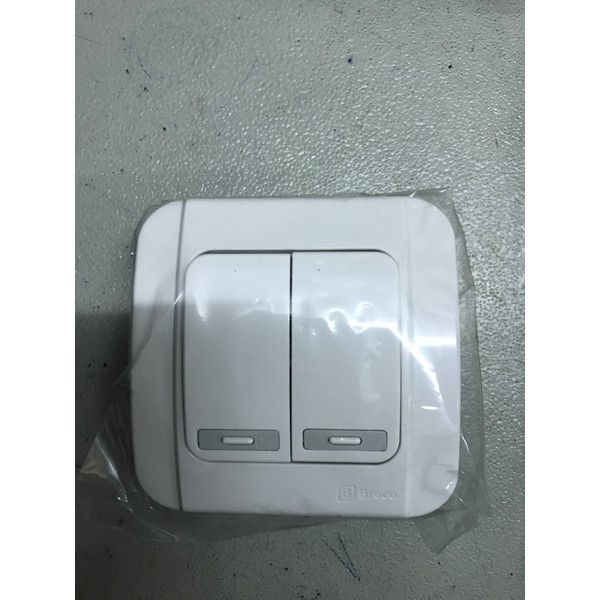 Saklar Broco - Saklar - Perlengkapan Listrik Broco Galleo Snow White Daklar Double/Seri Produk