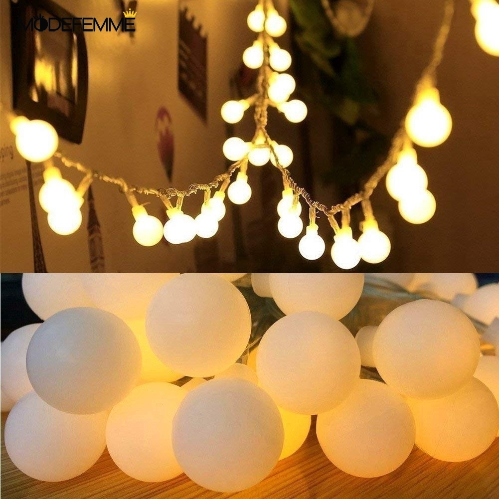 Lampu String Led Bentuk Bola Tenaga Baterai Untuk Dekorasi Pesta Natal / Festival