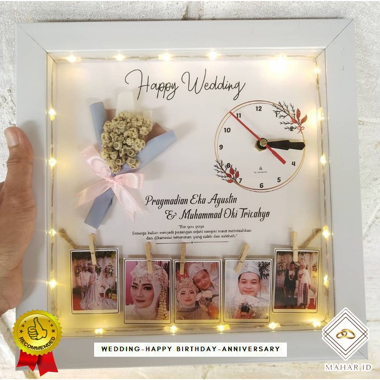 Gift Frame 3D, Bingkai frame | Kado Wisuda, Ulang Tahun, Dan Nikah | Include JAM DAN LAMPU