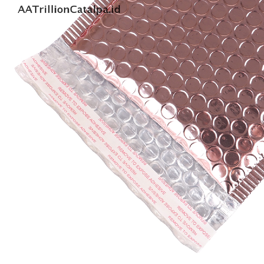 (AATrillionCatalpa) 10pcs Amplop Bubble Ukuran 15x20 + 4cm Warna Rose Gold Untuk Hadiah