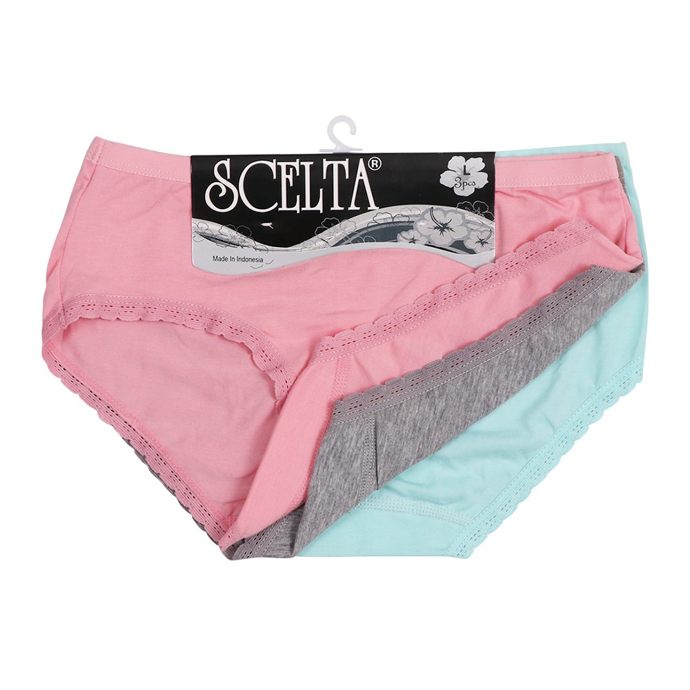 Scelta - 3Pcs Basic Panty Celana Dalam Wanita Polos Cd Sc 427