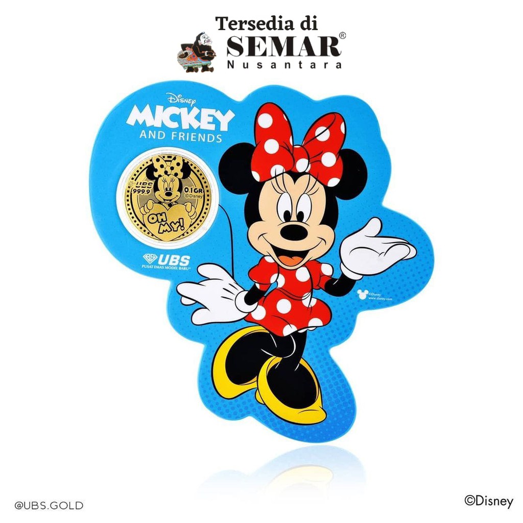 Jual Logam Mulia UBS Fine Gold Disney Minnie Mouse Emas Batangan Semar