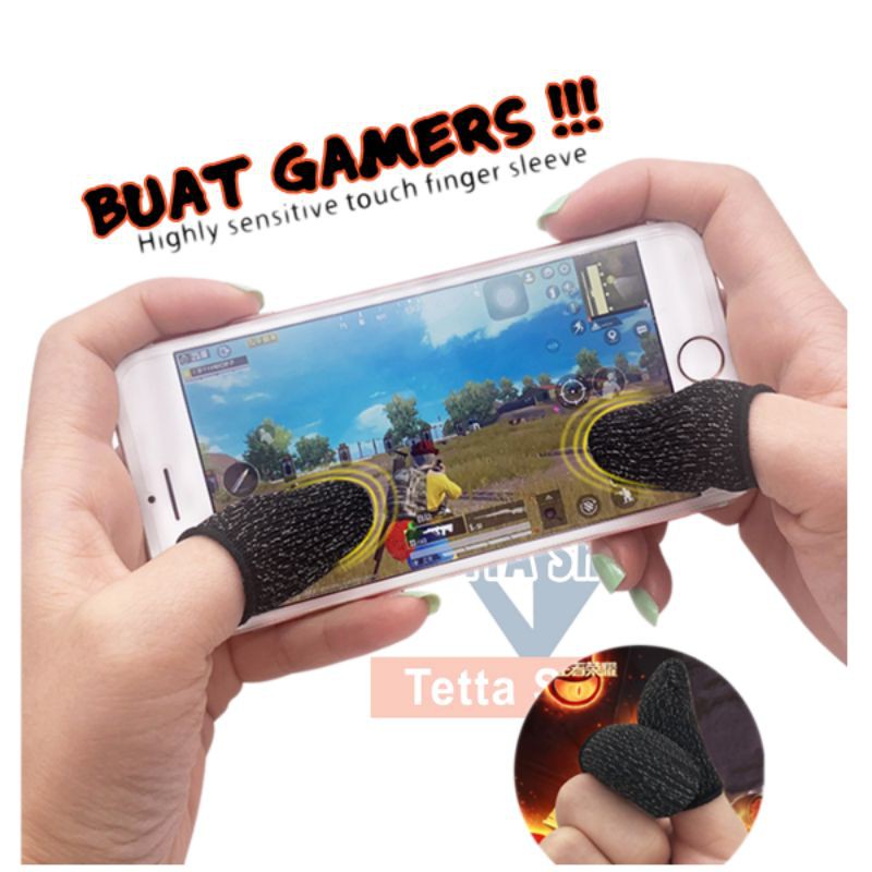 Finger Cots Sarung Tangan Jempol Anti Basah 2Pcs 1 Pasang For Game ML PUBG FF mobile Jari gamer