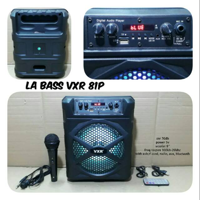 SPEAKER AKTIF 8 INCH PORTABLE LA BASS VXR 81P DIGITAL AUDIO PLAYER