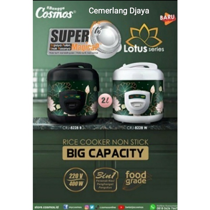 Cosmos Magic Com Rice Cooker 2 L CRJ-8228 CRJ8228 CRJ 8228 CRJ-8228 W