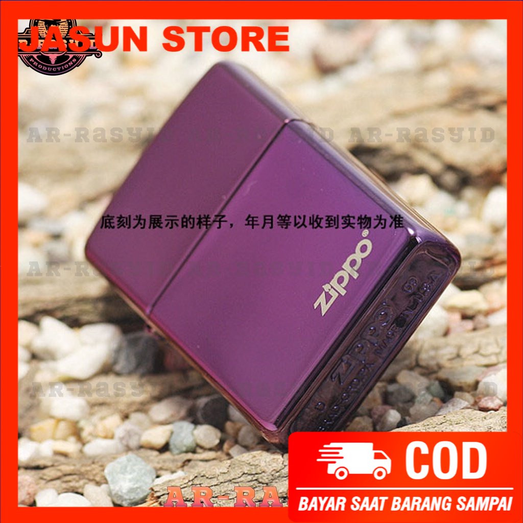 BISA COD! Korek Api Minyak Zippo Purple Ice Light Ungu Logo 24747 ZL