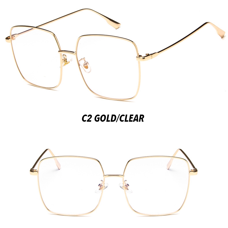 (YUZHU) Bayar di Tempat Korean Ulzzang Fashion Besi Frame Kacamata Wanita/Pria Eyeglasses