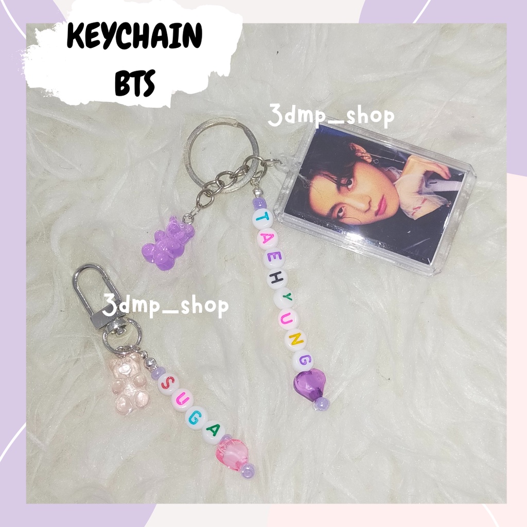 Gantungan kunci nama keychain bts