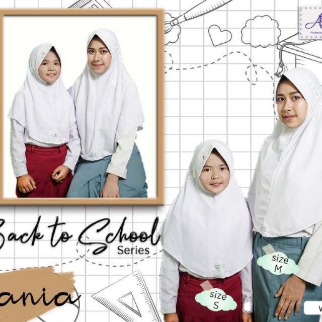 Kerudung sekolah | kania by Azamka hijab