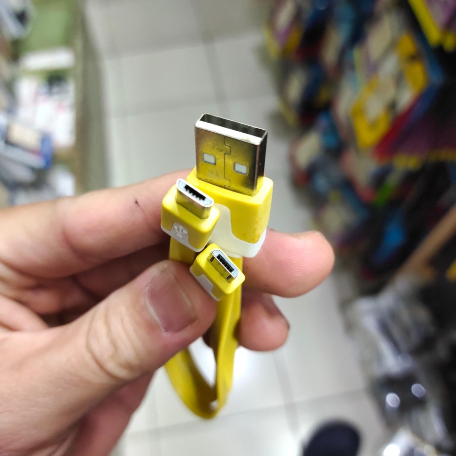 KABEL CHARGER / KABEL POWERBANK 2 CABANG MICRO USB MICRO USB MANTUL