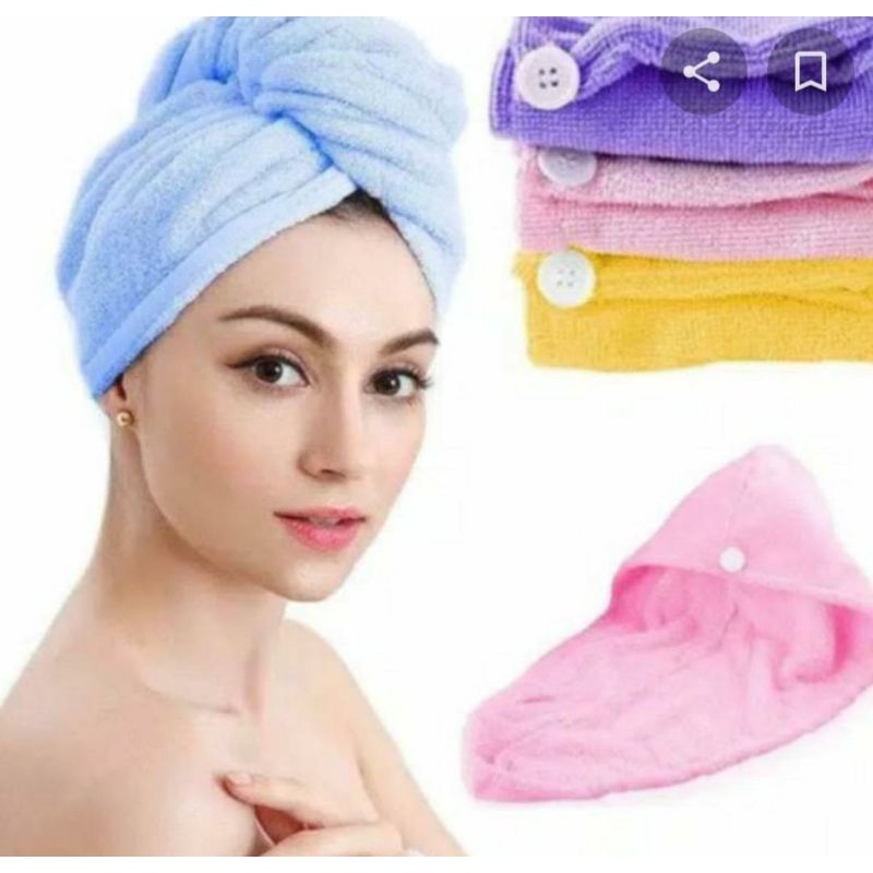 Handuk Kepala Keramas Cepat Kering Handuk Microfiber Handuk Turban