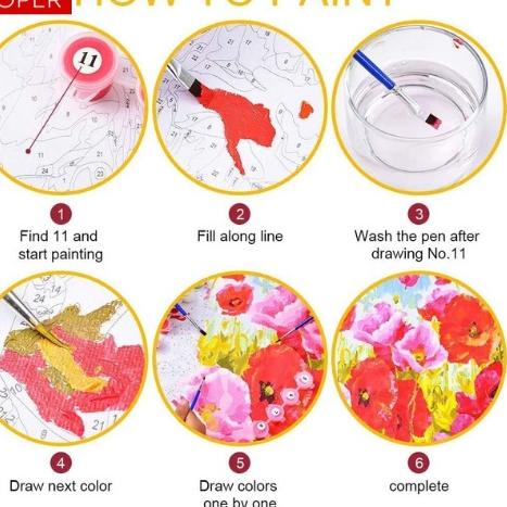 

Harga Spesial.. TOPER Paint By Number Kit DIY 20x20 Canvas (Free Kuas dan Cat Air) Painting Set/ Canvas Lukisan 20x20