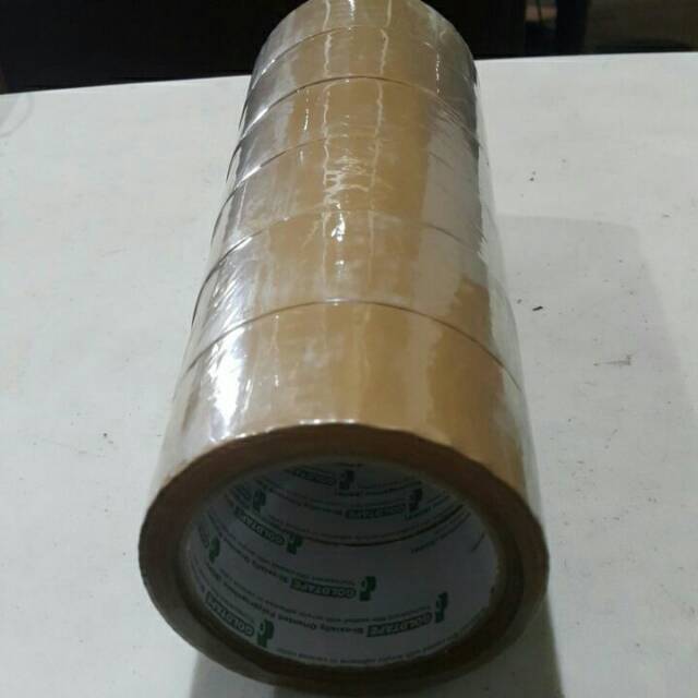 

Lakban bening cokelat opp gold green 2"x72 yd opp tape murah berkualitas