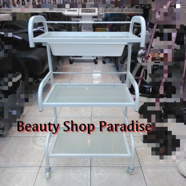 Rak facial kaca rak kecantikan Rak Salon