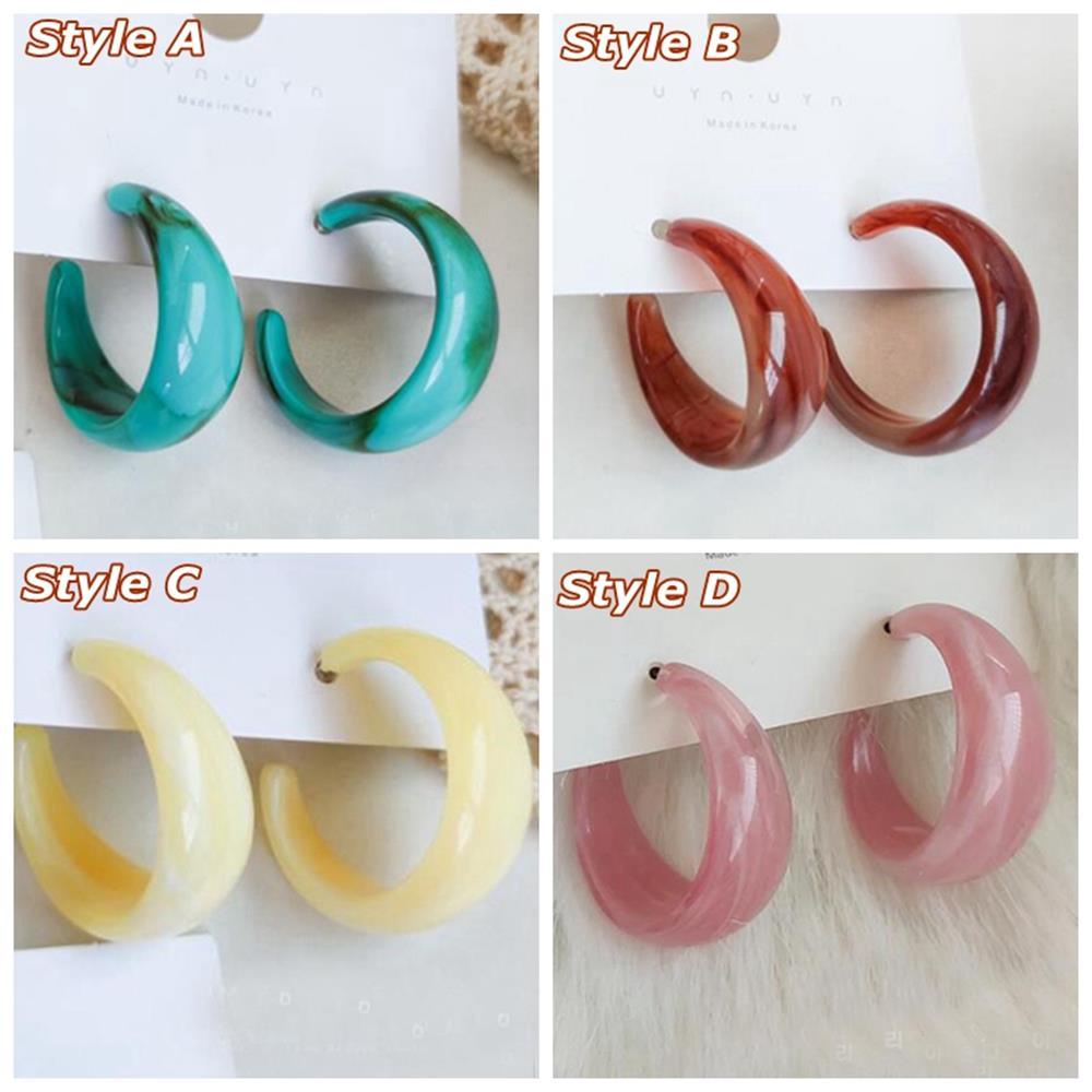 Solighter Acrylic Colorful Earrings Statement Party Hoop Menjuntai Anting Asam Asetat