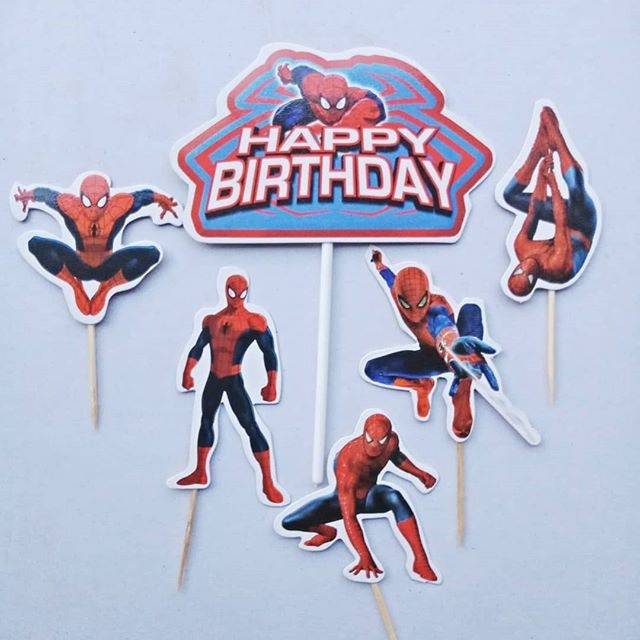 TOPPER SPIDERMAN HIASAN KUE SPIDERMAN