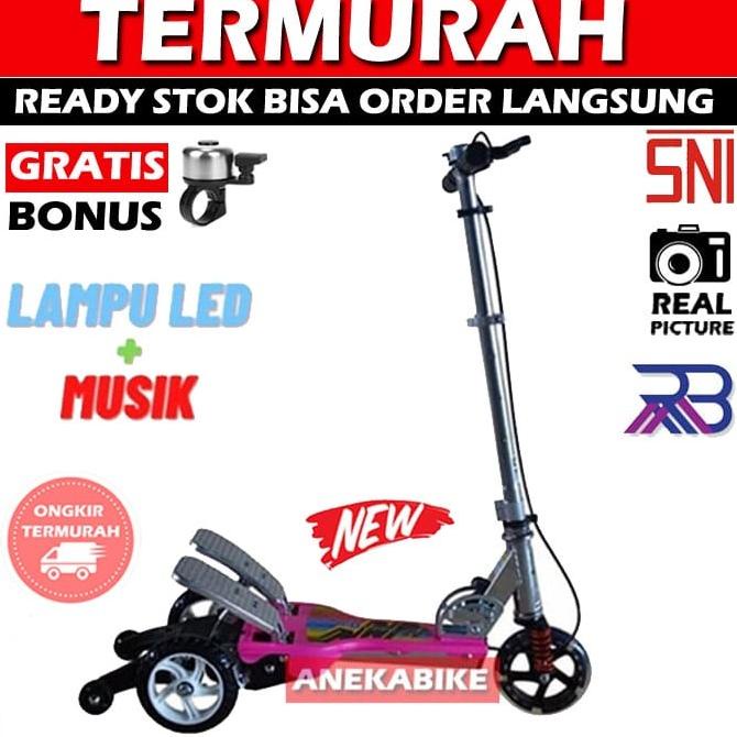 Skuter HP Scooter RMB Injak Pedal Roda Lampu