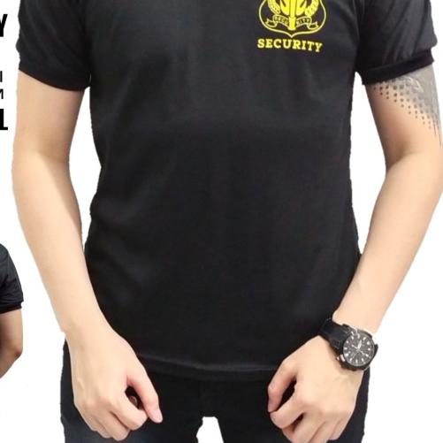 KAOS SECURITY KERAH TINGGI SABLON , BAJU SATPAM KERAH PANJANG - Tinggi Navy, L