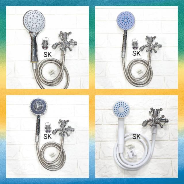 PAKET MURAH KOMPLIT ( BY 1 GET 1 ) BELI HAND SHOWER MANDI DAPAT KRAN CABANG DOUBLE 2 LOBANG