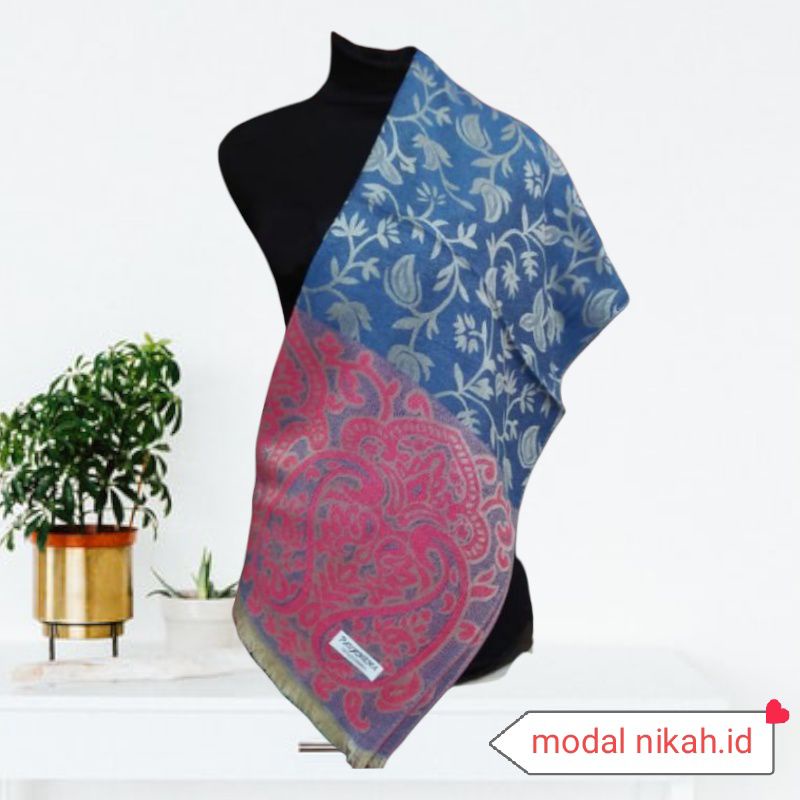 Pashmina Cashmere bunga rantai | Motif | Selendang | Scarf | Syal | Shawl | Pasmina