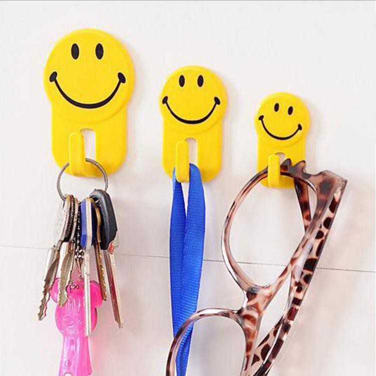 (BOW) Gantungan Hook Motif Smiley 1 Set isi 3 Pcs Dinding Baju Dapur Hook Wall