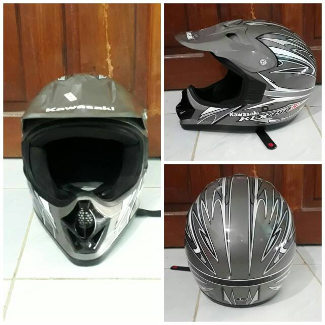 Helm KLX Kawasaki Cross Grey Light