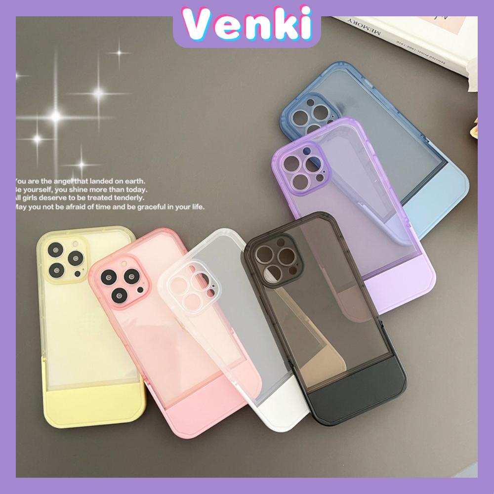 iPhone Case Silicone Soft Cover Folding Stand Clear Candy Color Airbag Shockproof Camera Cover Protection Compatible For iPhone 11 iPhone 13 Pro Max iPhone 12 Pro Max iPhone 7 Plus