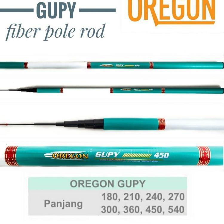 LANGSUNG KIRIM.. Oregon Gupy Joran Tegek Lentur 180 210/240/270/300/360/450540 Tongkat Pancing