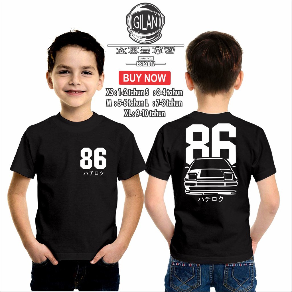 Kaos Baju Anak Mobil TOYOTA AE86 AE 86 Initial D Kaos Anak OTOMOTIF -