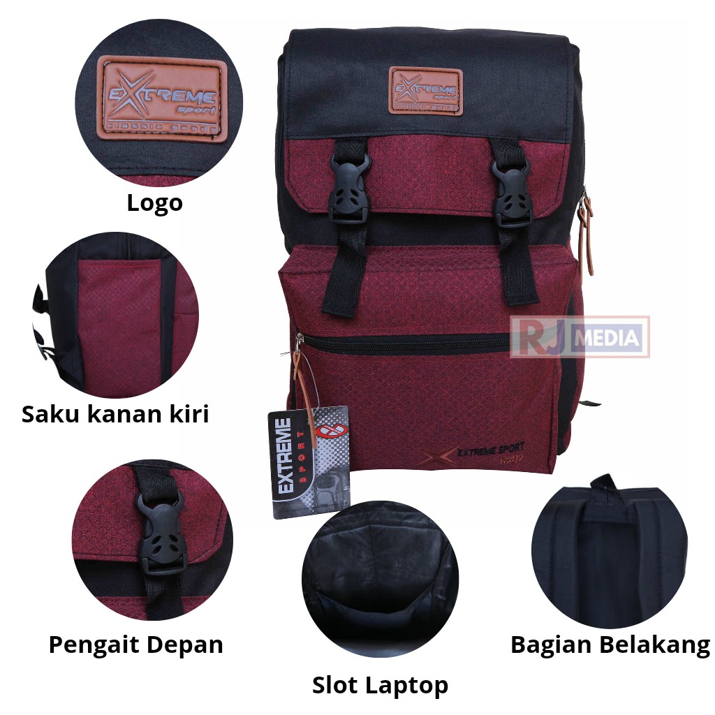 Tas Ransel Model Distro Extreme Kekinian Backpack Murah Multifungsi Sekolah Travelling Hiking