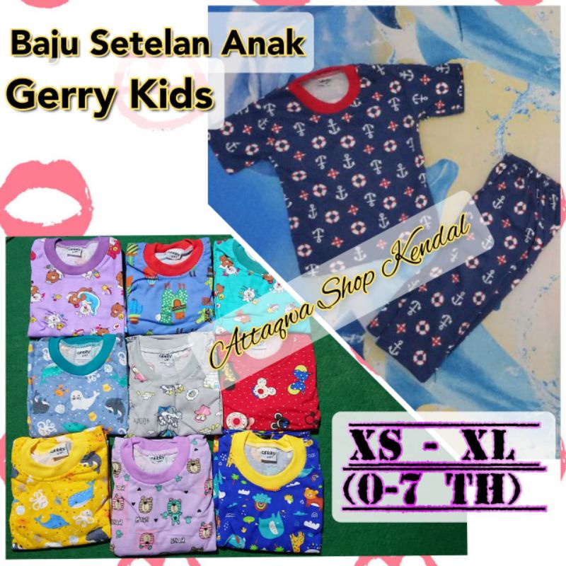 Baju Setelan Anak Gerry Kids / Baju 0-7 Th/ Piyama Bagus / Baju Anak Murah