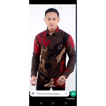 Baju batik Pria Big Size  jumbo M L XL XXL xxxxl Atasan Kemeja Batik Lengan Panjang Original