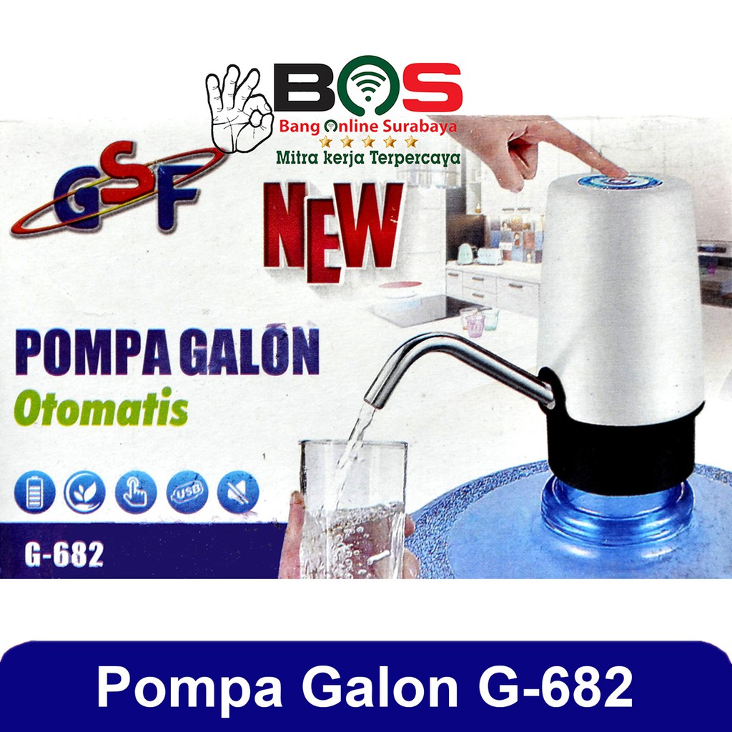 Pompa Air Galon GSF-G682 Pompa Elektrik Rechargeable Water Pump Pengisi Air Minum Praktis