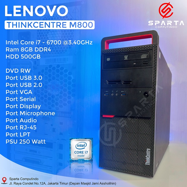 PC Lenovo ThinkCentre M800 Core i7 Gen 6 Ram 8GB HDD 500GB Murah Bergaransi