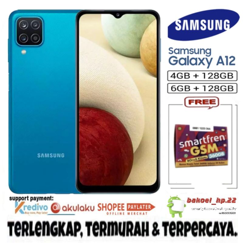 hp Samsung Galaxy A12 RAM 4/128GB & 6/128GB GARANSI RESMI SEIN 1 TAHUN.