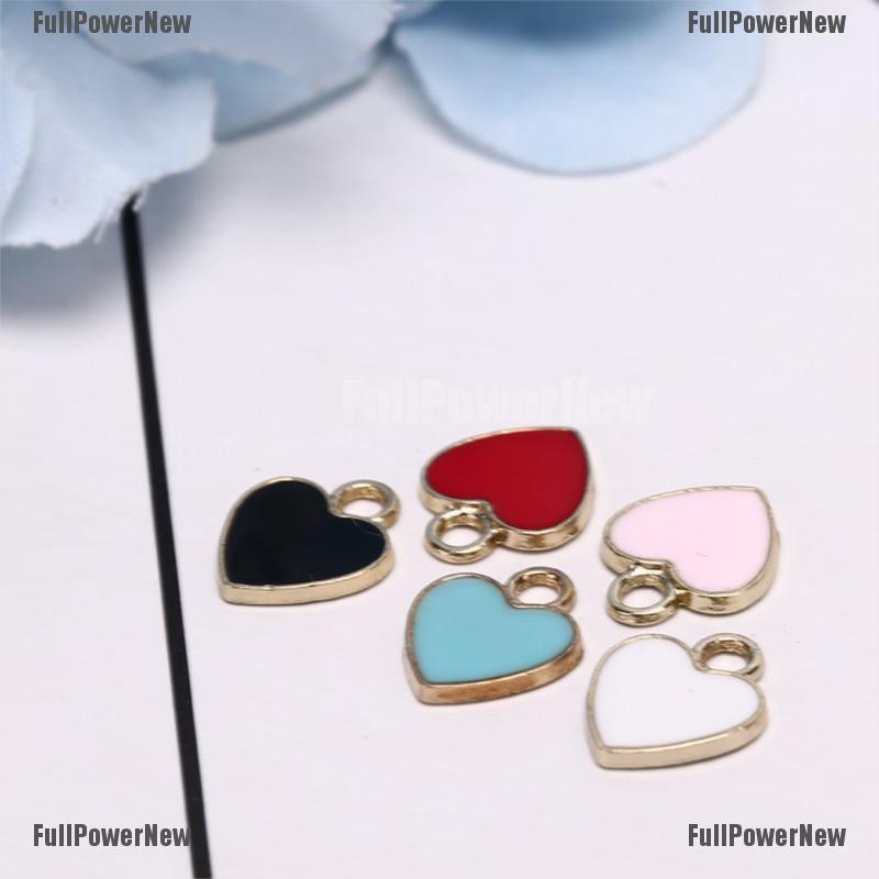 [FULLのJY] 20Pcs/Set Enamel Alloy Love Heart Charms Pendant DIY Craft Jewelry Making Gift