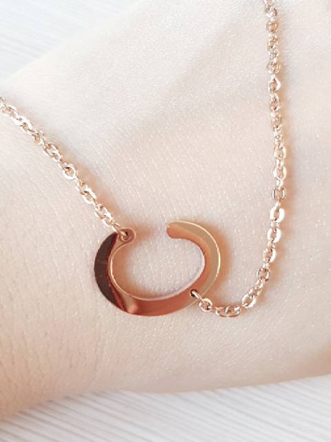 ROSEGOLD Kalung inisial KECIL / kalung huruf / kalung titanium / kalung Rosegold Antikarat import